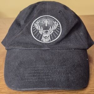 Black Embroidered Jagermeister Logo Baseball Cap
